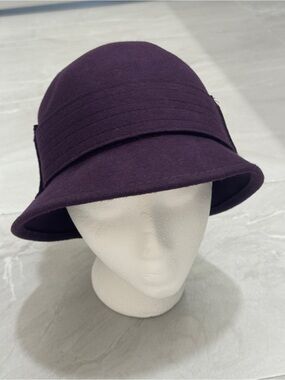 Women's Purple Wool Cloche Hat Fall Winter Style